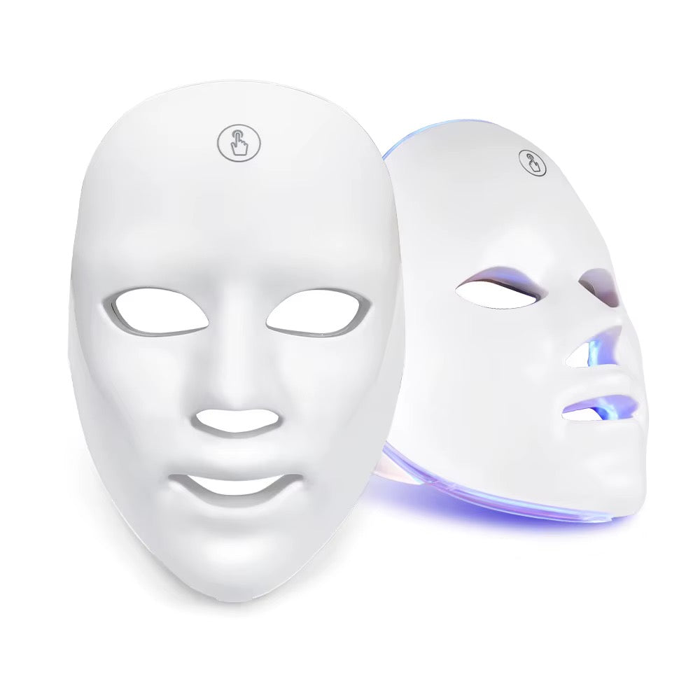 Masque LED Serelum, l'un allumé en lumière bleue